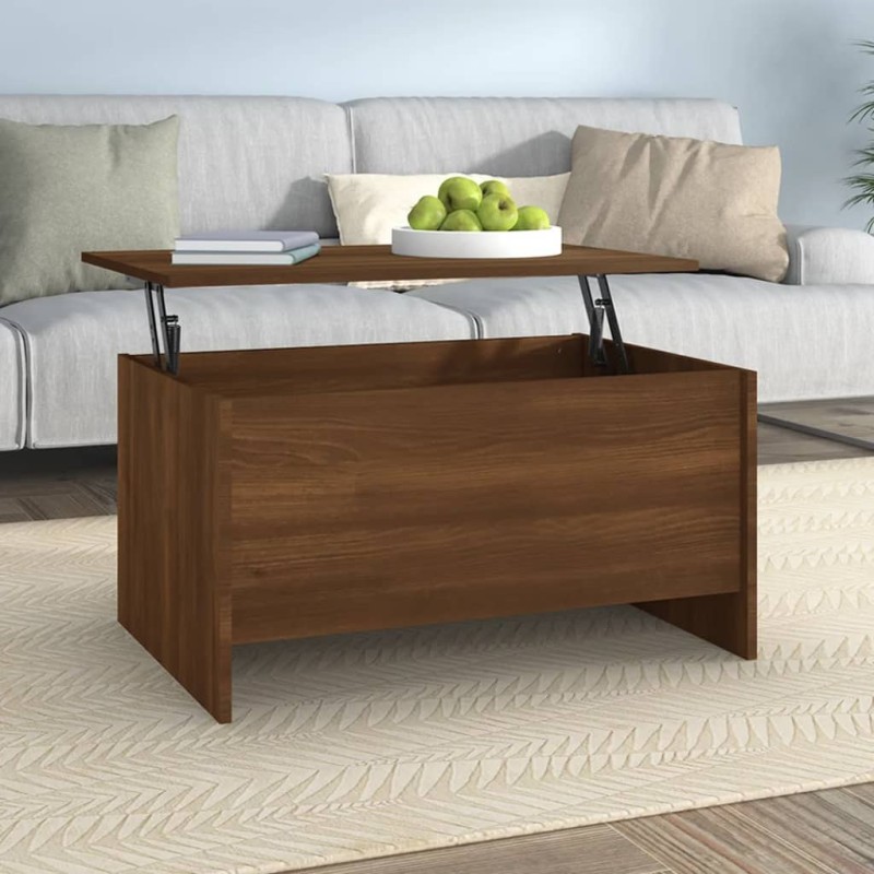 vidaXL Mesa de centro madera contrachapada roble marrón 80x55,5x41,5cm