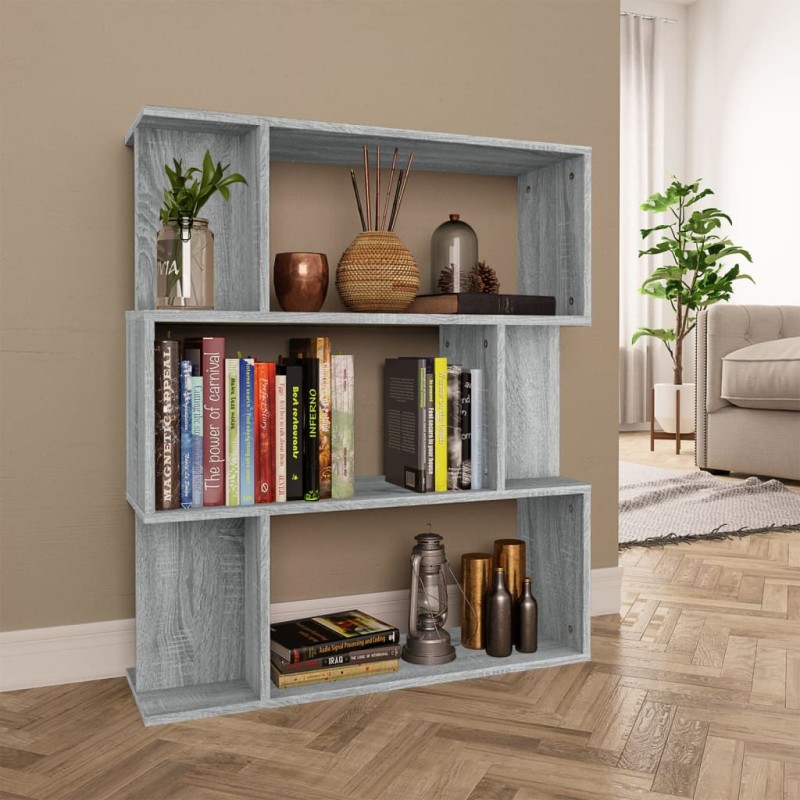 vidaXL Estantería/Biombo madera contrachapada gris Sonoma 80x24x96 cm vidaXL Estantería/Biombo madera contrachapada gris Sonoma 80x24x96 cm