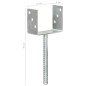 vidaXL Anclajes de valla 6 uds acero galvanizado plateado 12x6x30 cm vidaXL Anclajes de valla 6 uds acero galvanizado plateado 12x6x30 cm