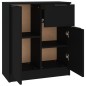vidaXL Aparador de madera contrachapada negro 60x30x70 cm