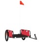 vidaXL Remolque para bicicletas hierro y tela Oxford rojo vidaXL Remolque para bicicletas hierro y tela Oxford rojo