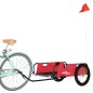 vidaXL Remolque para bicicletas hierro y tela Oxford rojo vidaXL Remolque para bicicletas hierro y tela Oxford rojo