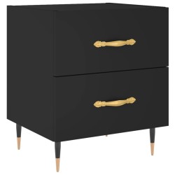 vidaXL Mesita de noche madera de ingeniería negro 40x35x47,5 cm
