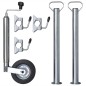 vidaXL Rueda jockey de remolque con 2 soportes 1 abrazadera dividida vidaXL Rueda jockey de remolque con 2 soportes 1 abrazadera dividida
