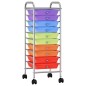 vidaXL Carrito de almacenaje portátil 10 cajones plástico multicolor vidaXL Carrito de almacenaje portátil 10 cajones plástico multicolor