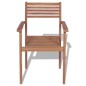 vidaXL Set de comedor exterior 7 piezas de madera maciza de teca