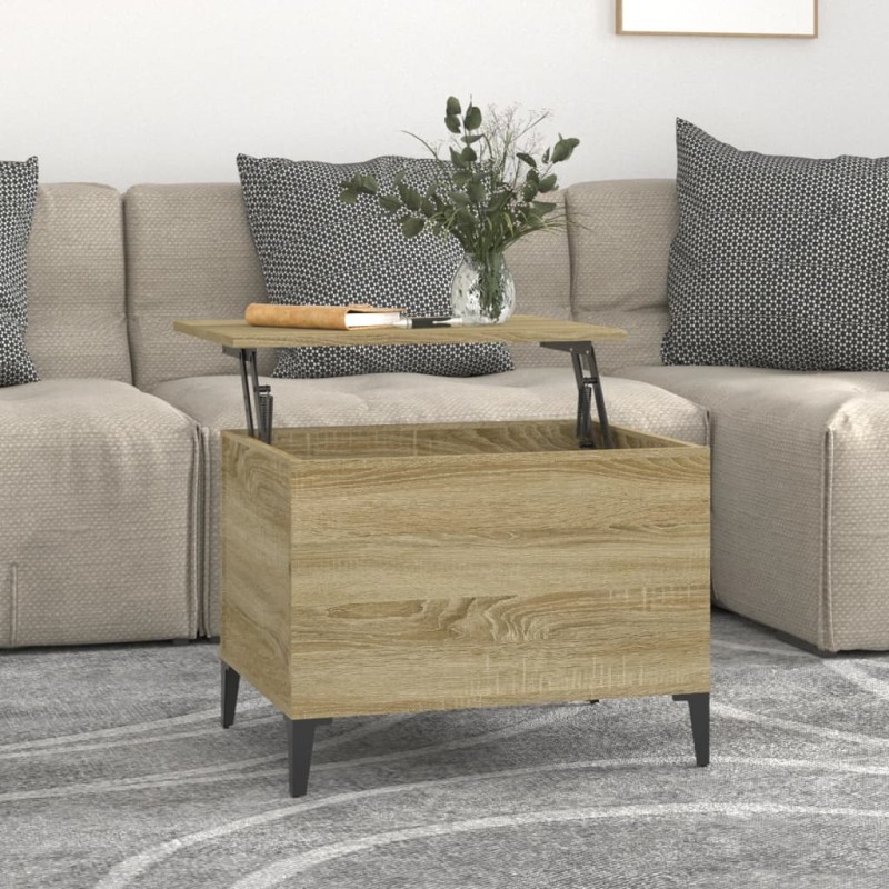 vidaXL Mesa de centro madera contrachapada roble Sonoma 60x44,5x45 cm vidaXL Mesa de centro madera contrachapada roble Sonoma 60x44,5x45 cm