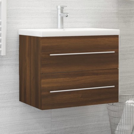 vidaXL Mueble lavabo madera contrachapada roble marrón 60x38,5x48 cm