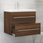 vidaXL Mueble lavabo madera contrachapada roble marrón 60x38,5x48 cm vidaXL Mueble lavabo madera contrachapada roble marrón 60x38,5x48 cm