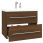 vidaXL Mueble lavabo madera contrachapada roble marrón 60x38,5x48 cm vidaXL Mueble lavabo madera contrachapada roble marrón 60x38,5x48 cm
