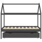 vidaXL Estructura de cama infantil y cajón madera pino gris 80x160cm vidaXL Estructura de cama infantil y cajón madera pino gris 80x160cm