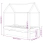 vidaXL Estructura de cama infantil y cajón madera pino gris 80x160cm vidaXL Estructura de cama infantil y cajón madera pino gris 80x160cm