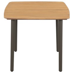 vidaXL Mesa de jardín madera maciza de acacia y acero 80x80x72 cm