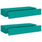 vidaXL Estantes de pared con cajón 2 uds MDF azul 60x23,5x10 cm vidaXL Estantes de pared con cajón 2 uds MDF azul 60x23,5x10 cm