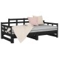 vidaXL Sofá cama extraíble madera maciza de pino negro 2x(90x190) cm vidaXL Sofá cama extraíble madera maciza de pino negro 2x(90x190) cm
