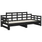vidaXL Sofá cama extraíble madera maciza de pino negro 2x(90x190) cm vidaXL Sofá cama extraíble madera maciza de pino negro 2x(90x190) cm