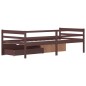 vidaXL Cama con cajones y armario madera pino marrón oscuro 90x200 cm