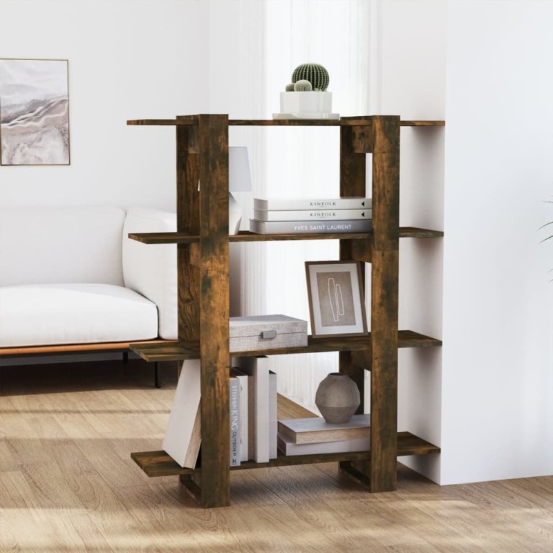 vidaXL Estantería/divisor de espacios roble ahumado 100x30x123,5 cm vidaXL Estantería/divisor de espacios roble ahumado 100x30x123,5 cm