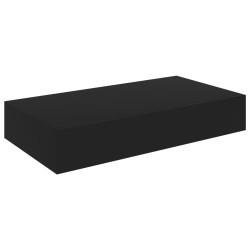 vidaXL Estante flotante de pared con cajón negro 48x25x8 cm