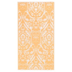 vidaXL Alfombra de exterior PP naranja y blanco 80x150 cm