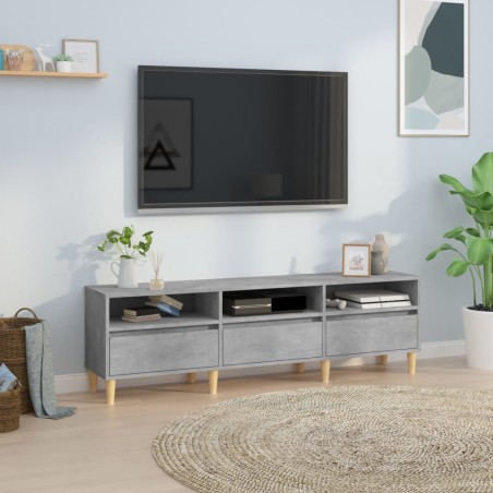 vidaXL Mueble de TV madera contrachapada gris hormigón 150x30x44,5 cm