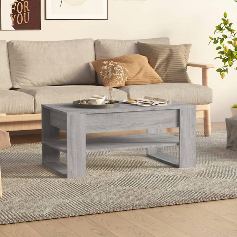 vidaXL Mesa de centro madera contrachapada gris Sonoma 102x55x45 cm vidaXL Mesa de centro madera contrachapada gris Sonoma 102x55x45 cm