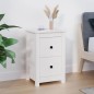 vidaXL Mesita de noche madera maciza de pino blanco 40x35x61,5 cm vidaXL Mesita de noche madera maciza de pino blanco 40x35x61,5 cm