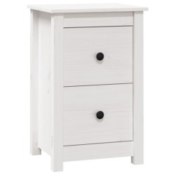 vidaXL Mesita de noche madera maciza de pino blanco 40x35x61,5 cm