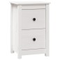 vidaXL Mesita de noche madera maciza de pino blanco 40x35x61,5 cm vidaXL Mesita de noche madera maciza de pino blanco 40x35x61,5 cm