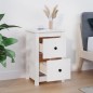 vidaXL Mesita de noche madera maciza de pino blanco 40x35x61,5 cm vidaXL Mesita de noche madera maciza de pino blanco 40x35x61,5 cm