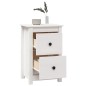 vidaXL Mesita de noche madera maciza de pino blanco 40x35x61,5 cm vidaXL Mesita de noche madera maciza de pino blanco 40x35x61,5 cm