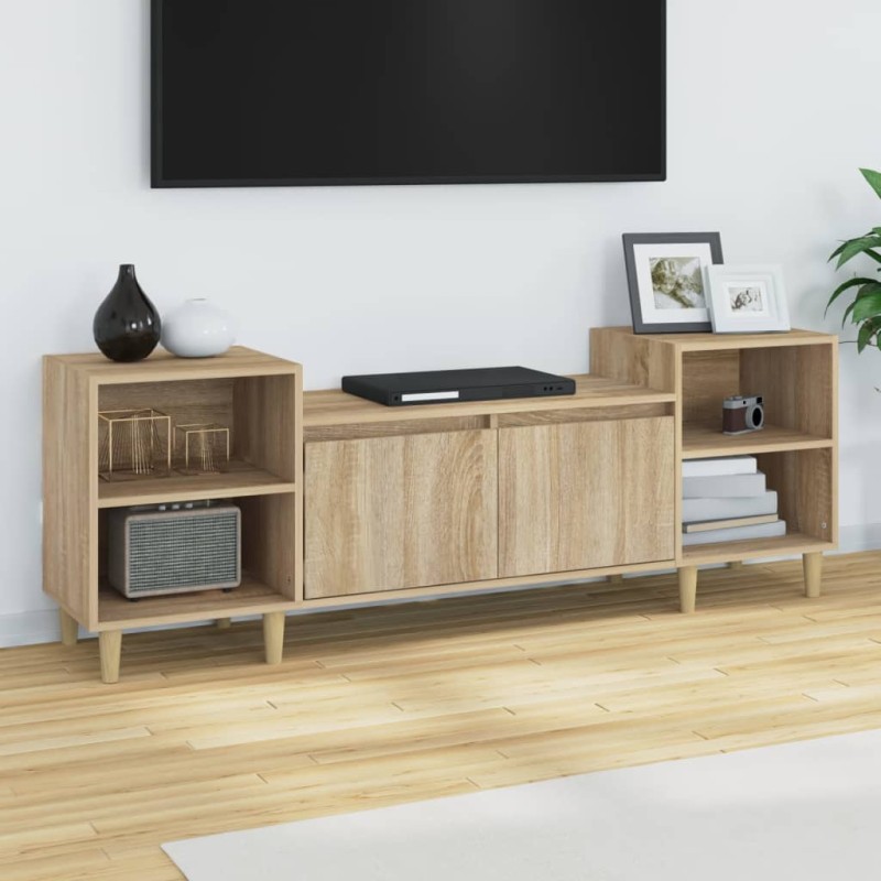 vidaXL Mueble para TV madera contrachapada roble Sonoma 160x35x55 cm vidaXL Mueble para TV madera contrachapada roble Sonoma 160x35x55 cm