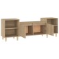 vidaXL Mueble para TV madera contrachapada roble Sonoma 160x35x55 cm vidaXL Mueble para TV madera contrachapada roble Sonoma 160x35x55 cm
