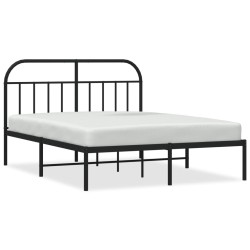 vidaXL Estructura de cama con cabecero metal negro 140x200 cm