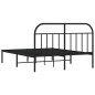 vidaXL Estructura de cama con cabecero metal negro 140x200 cm vidaXL Estructura de cama con cabecero metal negro 140x200 cm