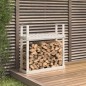 vidaXL Leñero de madera maciza de pino blanco 110x35x108,5 cm vidaXL Leñero de madera maciza de pino blanco 110x35x108,5 cm