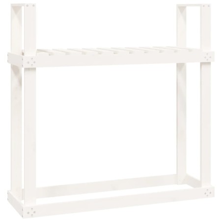vidaXL Leñero de madera maciza de pino blanco 110x35x108,5 cm