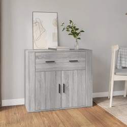 vidaXL Aparador de madera contrachapada gris Sonoma 80x33x70 cm