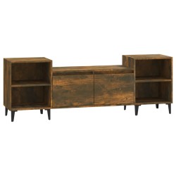 vidaXL Mueble para TV madera contrachapada roble ahumado 160x35x55 cm