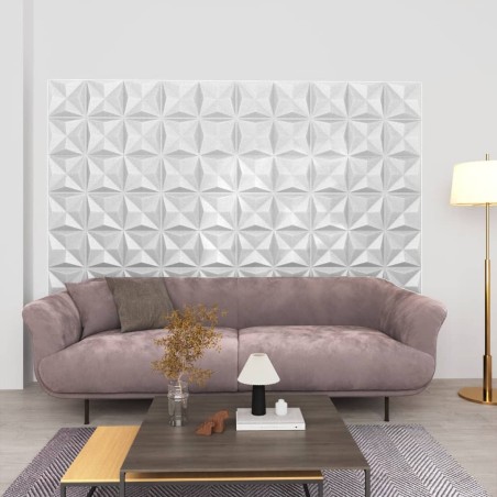 vidaXL Paneles de pared 3D 12 unidades 50x50 cm blanco origami 3 m²