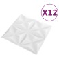 vidaXL Paneles de pared 3D 12 unidades 50x50 cm blanco origami 3 m² vidaXL Paneles de pared 3D 12 unidades 50x50 cm blanco origami 3 m²