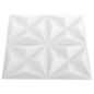 vidaXL Paneles de pared 3D 12 unidades 50x50 cm blanco origami 3 m² vidaXL Paneles de pared 3D 12 unidades 50x50 cm blanco origami 3 m²