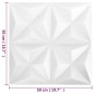 vidaXL Paneles de pared 3D 12 unidades 50x50 cm blanco origami 3 m² vidaXL Paneles de pared 3D 12 unidades 50x50 cm blanco origami 3 m²