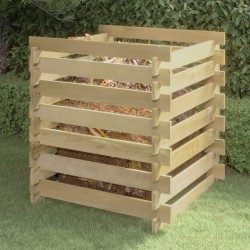 vidaXL Compostador de listones madera pino impregnada 90x90x90 cm