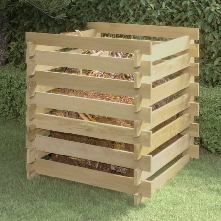 vidaXL Compostador de listones madera pino impregnada 90x90x90 cm