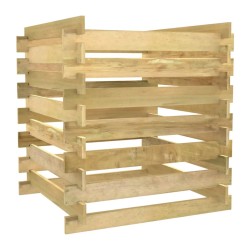 vidaXL Compostador de listones madera pino impregnada 90x90x90 cm