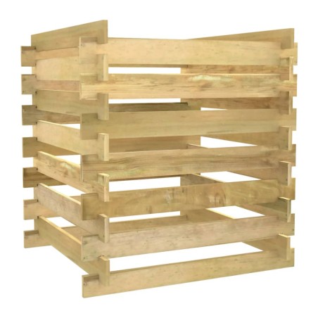 vidaXL Compostador de listones madera pino impregnada 90x90x90 cm