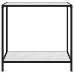 vidaXL Mesa de consola blanco vidrio templado 80x35x75 cm