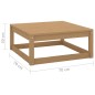 vidaXL Reposapiés de jardín madera maciza pino marrón miel 70x70x30 cm vidaXL Reposapiés de jardín madera maciza pino marrón miel 70x70x30 cm