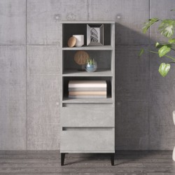 vidaXL Aparador alto madera contrachapada gris hormigón 40x36x110 cm